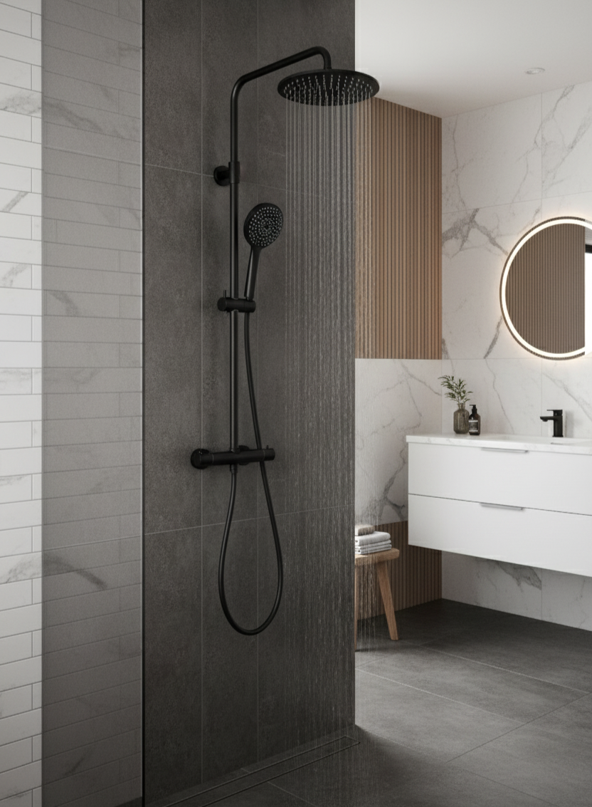 Evora - Thermostatic Brass Shower Column